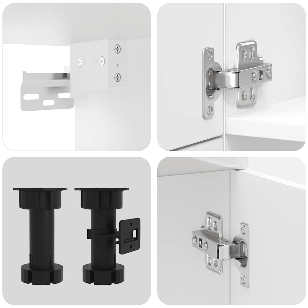 Köksskåpsset Porto 7 delar högglans vit konstruerat trä