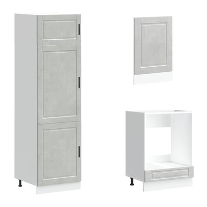 Köksskåpsset Porto 7 delar betonggrå konstruerat trä