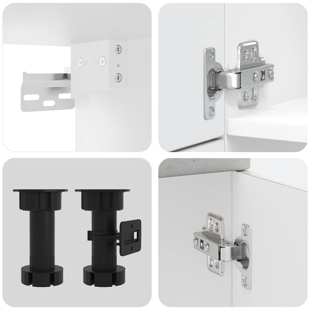 Köksskåpsset Porto 7 delar betonggrå konstruerat trä