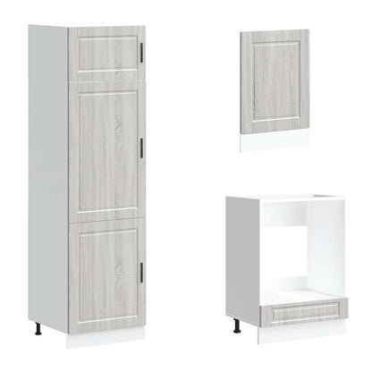 Köksskåpsset Porto 7 delar grå sonoma konstruerat trä