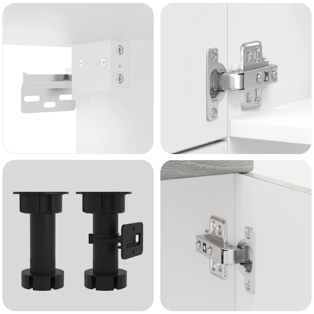 Köksskåpsset Porto 7 delar grå sonoma konstruerat trä