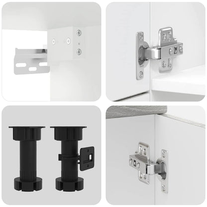 Köksskåpsset Porto 7 delar grå sonoma konstruerat trä