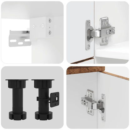 Köksskåpsset Porto 7 delar åldrat trä konstruerat trä