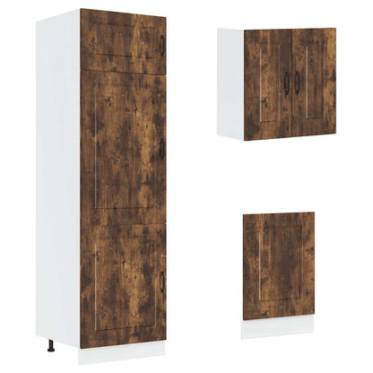 Köksskåpsset Kalmar 8 delar rökfärgad ek konstruerat trä