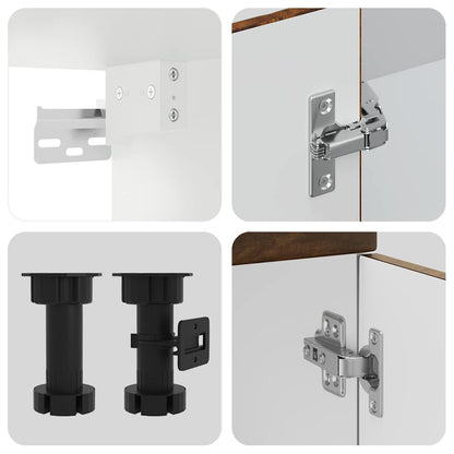 Köksskåpsset Kalmar 8 delar rökfärgad ek konstruerat trä