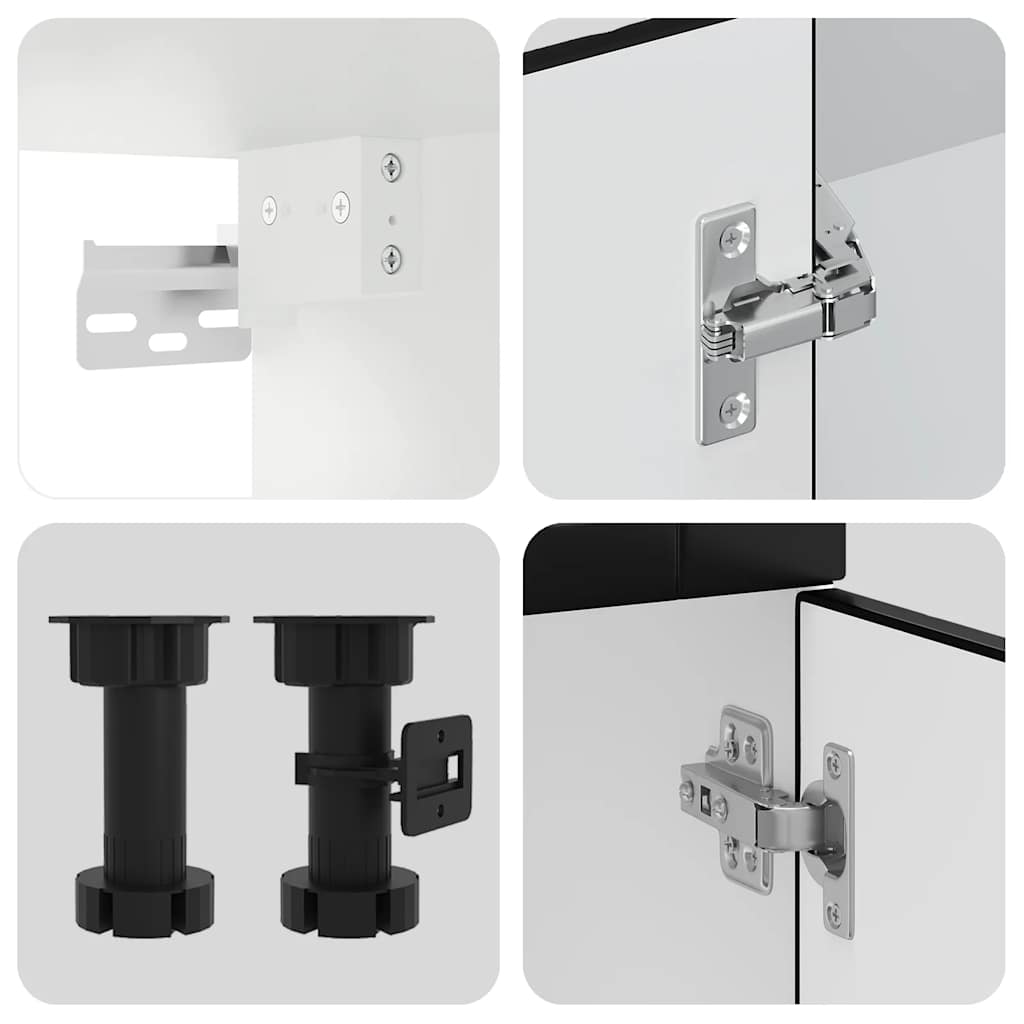 Köksskåpsset Porto 8 delar svart konstruerat trä