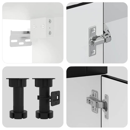 Köksskåpsset Porto 8 delar svart konstruerat trä