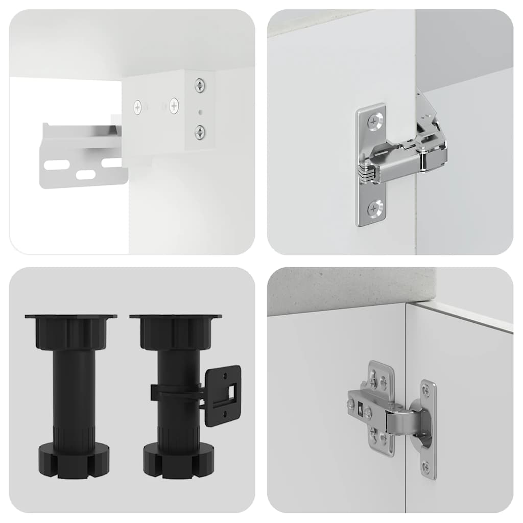 Köksskåpsset Lucca 8 delar betonggrå konstruerat trä