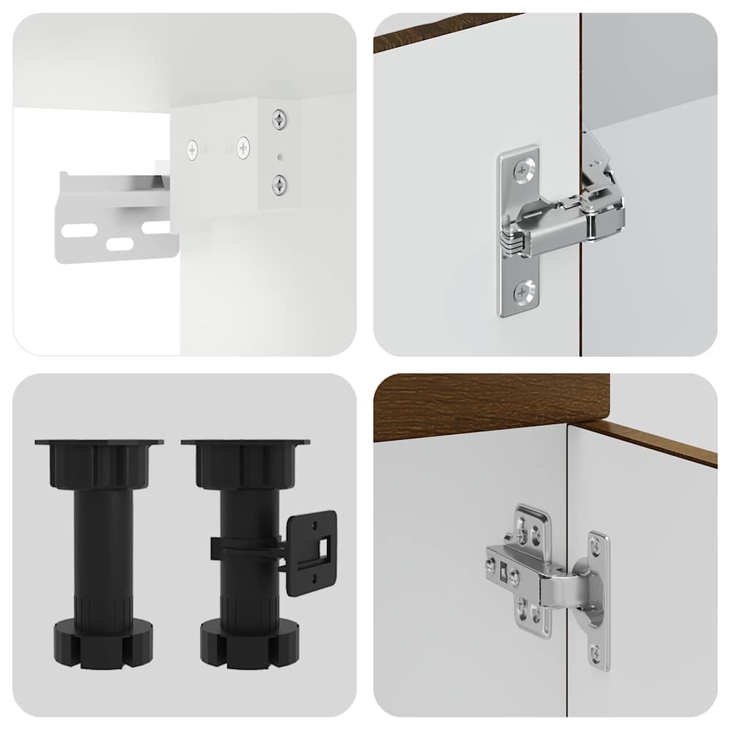 Köksskåpsset Kalmar 4 delar brun ek konstruerat trä