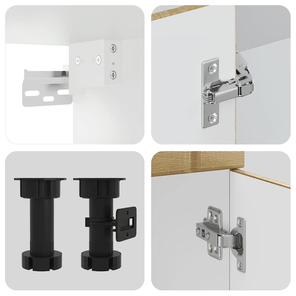 Köksskåpsset Lucca 4 delar sonoma-ek konstruerat trä