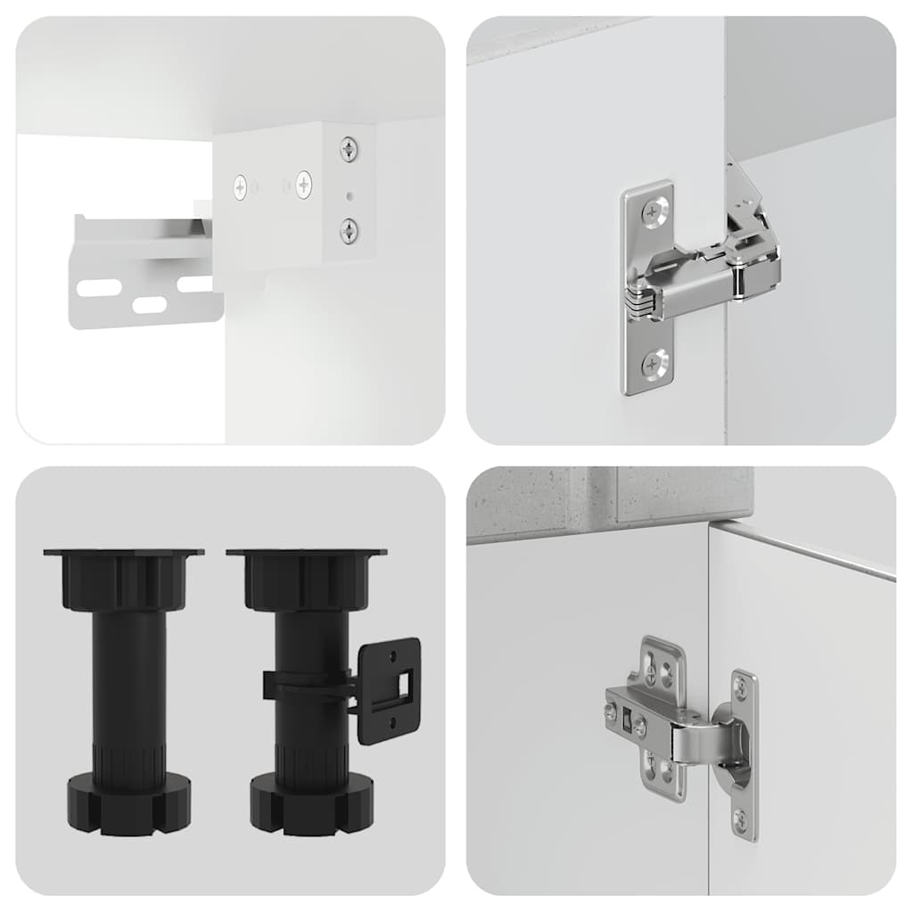 Köksskåpsset Lucca 4 delar betonggrå konstruerat trä