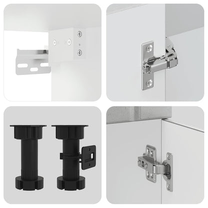 Köksskåpsset Lucca 4 delar betonggrå konstruerat trä