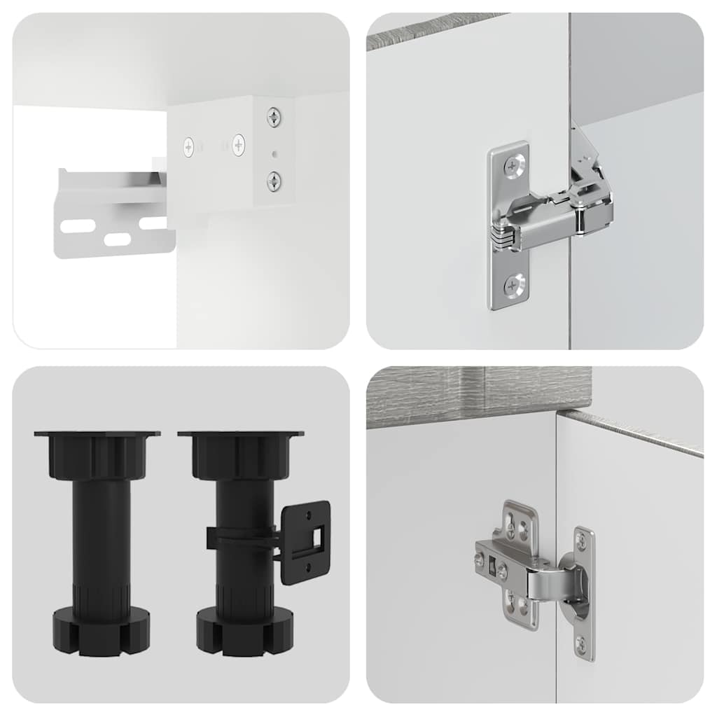 Köksskåpsset Lucca 4 delar grå sonoma konstruerat trä