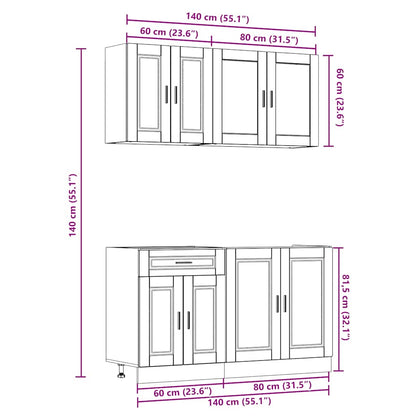 Köksskåpsset Porto 4 delar vit konstruerat trä
