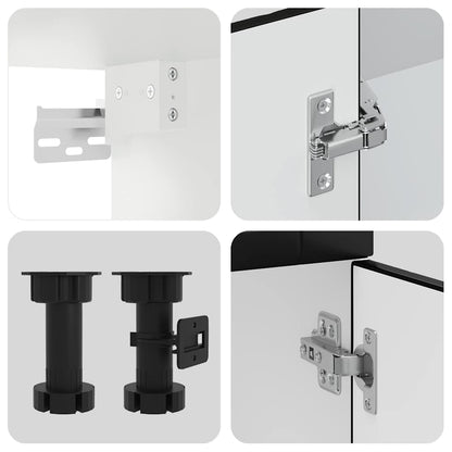 Köksskåpsset Porto 4 delar svart konstruerat trä