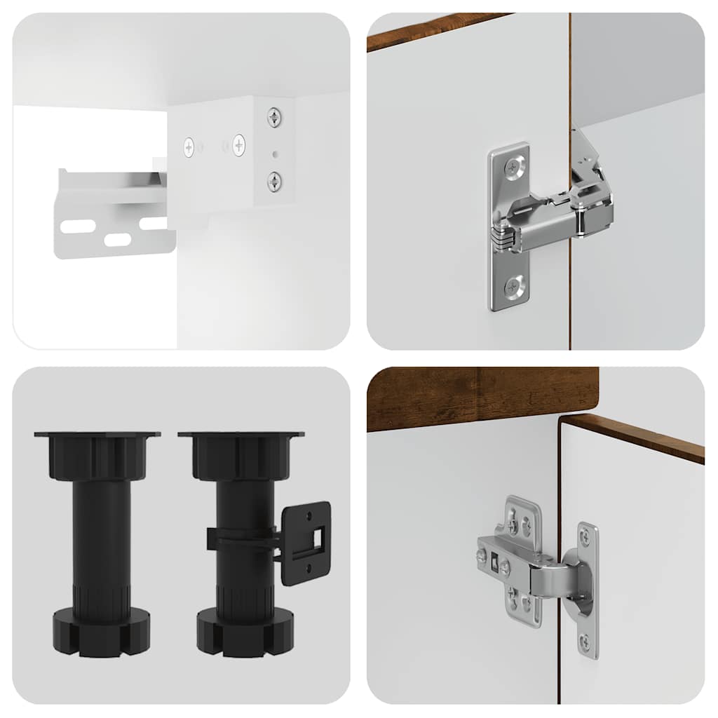 Köksskåpsset Porto 4 delar rökfärgad ek konstruerat trä