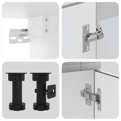 Köksskåpsset Porto 4 delar grå sonoma konstruerat trä