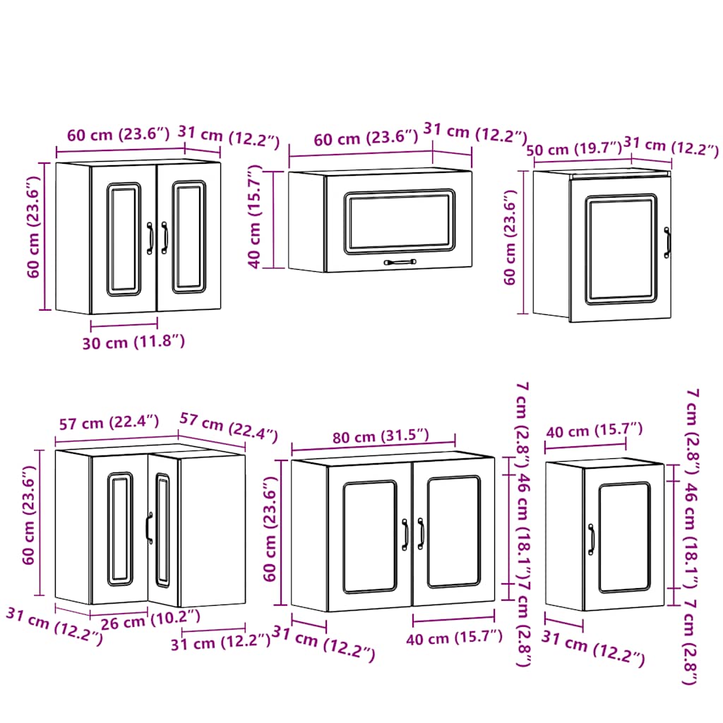 Köksinredning Köksskåpsset Kalmar 11 delar Betonggrå
