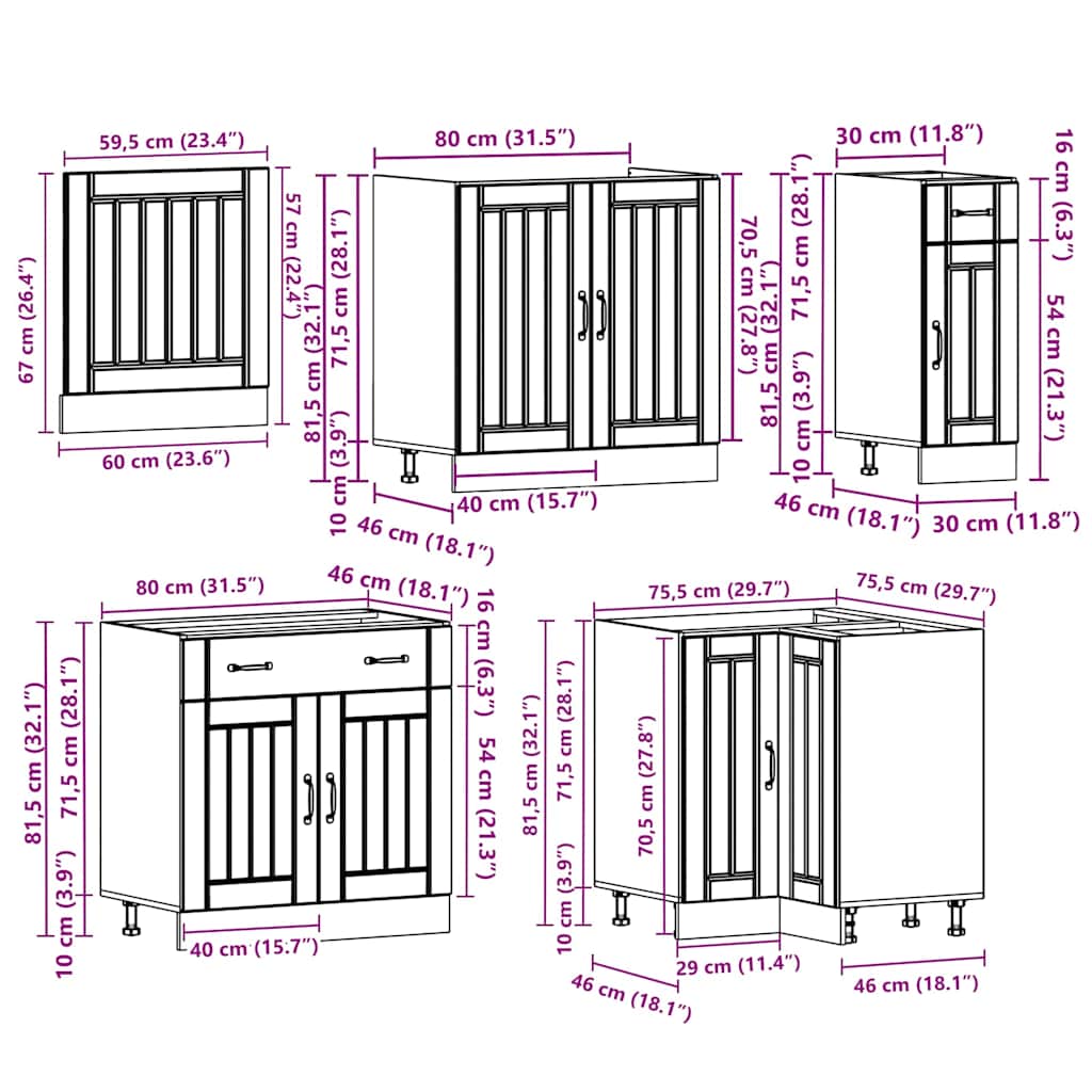 Köksinredning Köksskåpsset Lucca 11 delar Vit