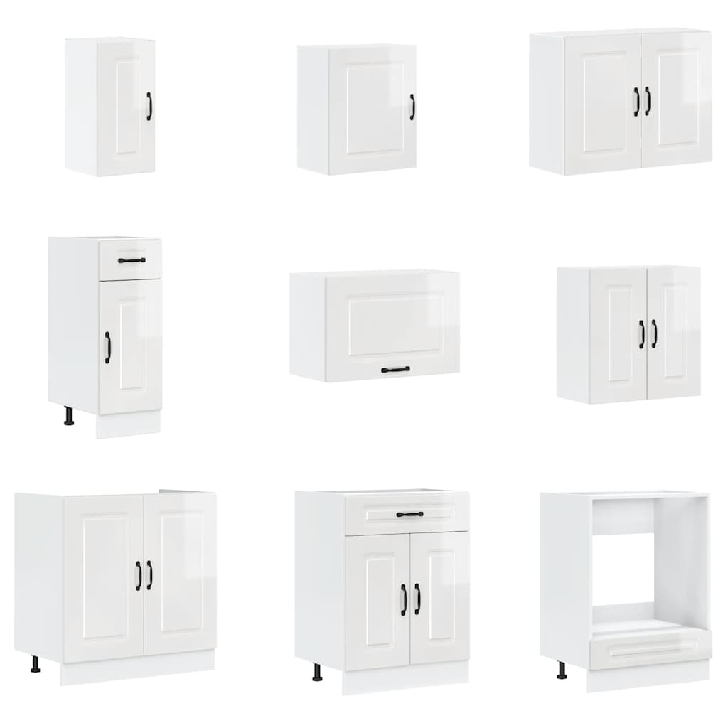 Köksinredning Köksskåpsset Kalmar 14 delar Högglans Vit