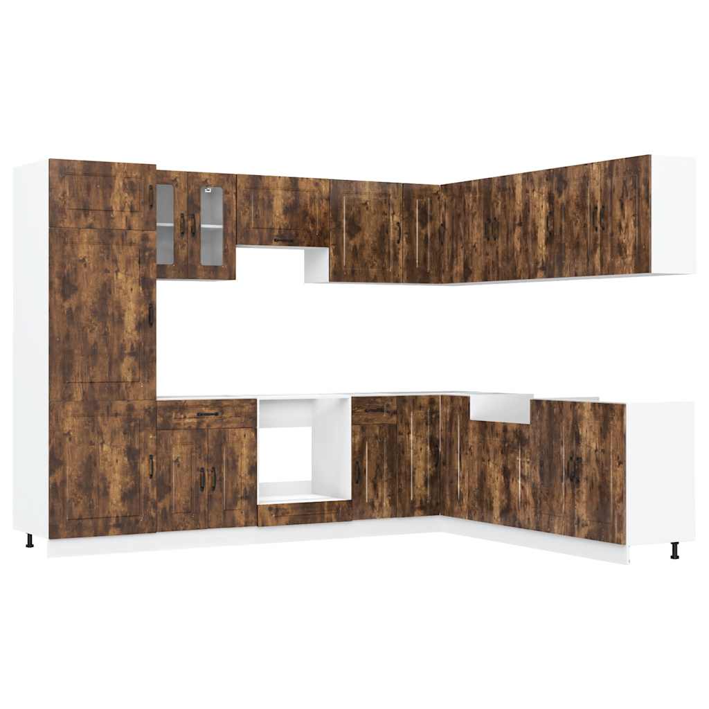 Köksinredning Köksskåpsset Kalmar 14 delar Rökfärgad ek