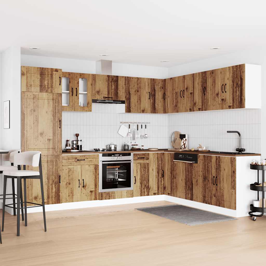 Köksinredning Köksskåpsset Kalmar 14 delar Åldrat Trä