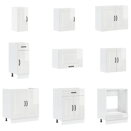 Köksinredning Köksskåpsset Porto 14 delar Högglans Vit