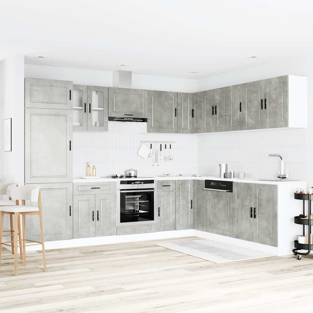 Köksinredning Köksskåpsset Porto 14 delar Betonggrå