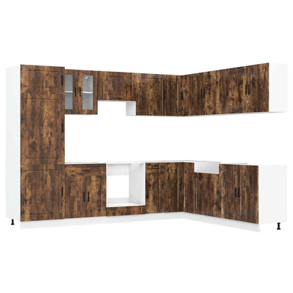 Köksinredning Köksskåpsset Porto 14 delar Rökfärgad ek