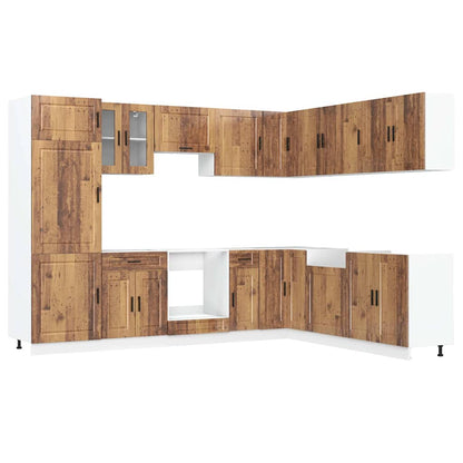 Köksinredning Köksskåpsset Porto 14 delar Åldrat Trä