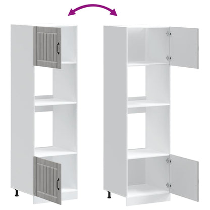 Ugnsskåp 2 st Kalmar grå sonoma konstruerat trä