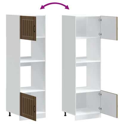 Ugnsskåp 2 st Lucca brun ek konstruerat trä