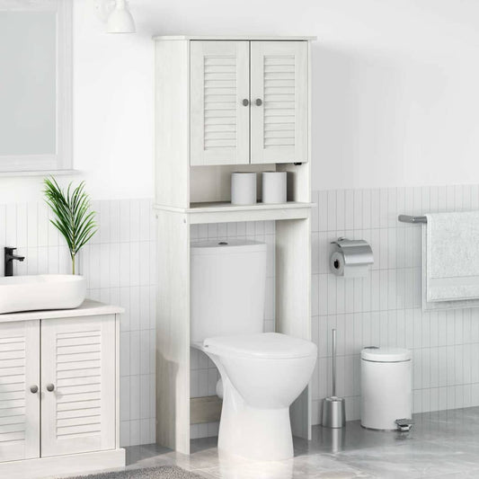 Badrumsskåp Toalett skåp med hylla VIGO Vit 60 x 27 x 161 cm Massiv furu