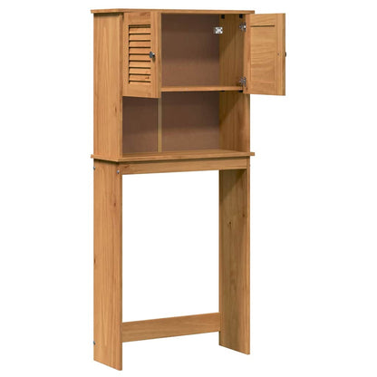 Badrumsskåp Tvättmaskinskåp VIGO honungsbrun 72,5 x 27 x 161 cm Massiv furu