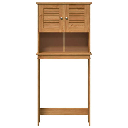 Badrumsskåp Tvättmaskinskåp VIGO honungsbrun 72,5 x 27 x 161 cm Massiv furu