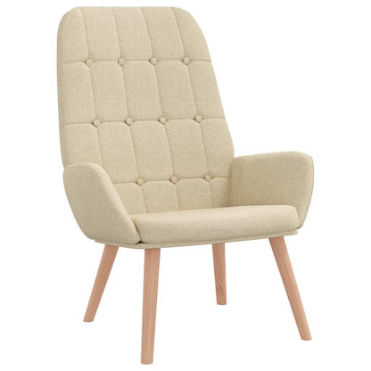 Fåtölj Gräddvit med fotpall Tyg