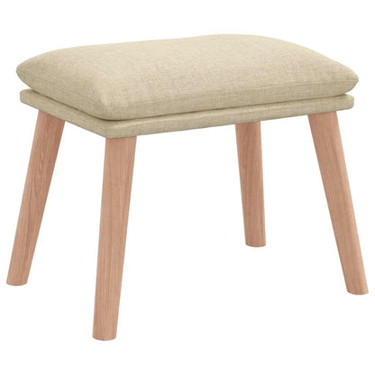 Fåtölj Gräddvit med fotpall Tyg