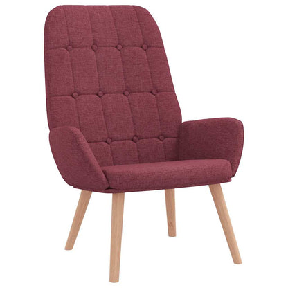 Fåtölj Vinröd Vilstol med fotpall tyg
