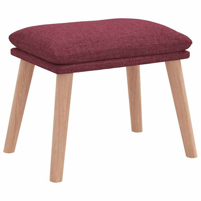 Fåtölj Vinröd Vilstol med fotpall tyg