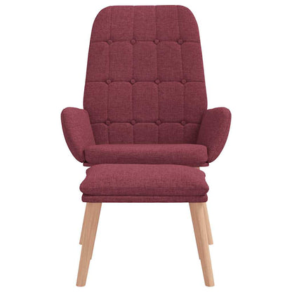 Fåtölj Vinröd Vilstol med fotpall tyg