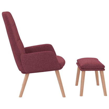 Fåtölj Vinröd Vilstol med fotpall tyg