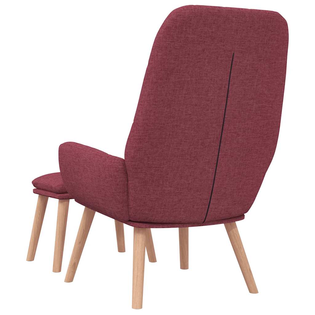 Fåtölj Vinröd Vilstol med fotpall tyg