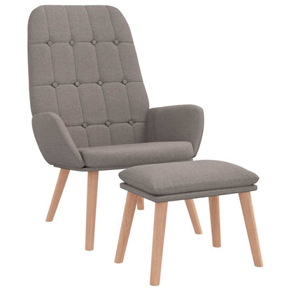 Fåtölj Taupe Vilstol med fotpall tyg