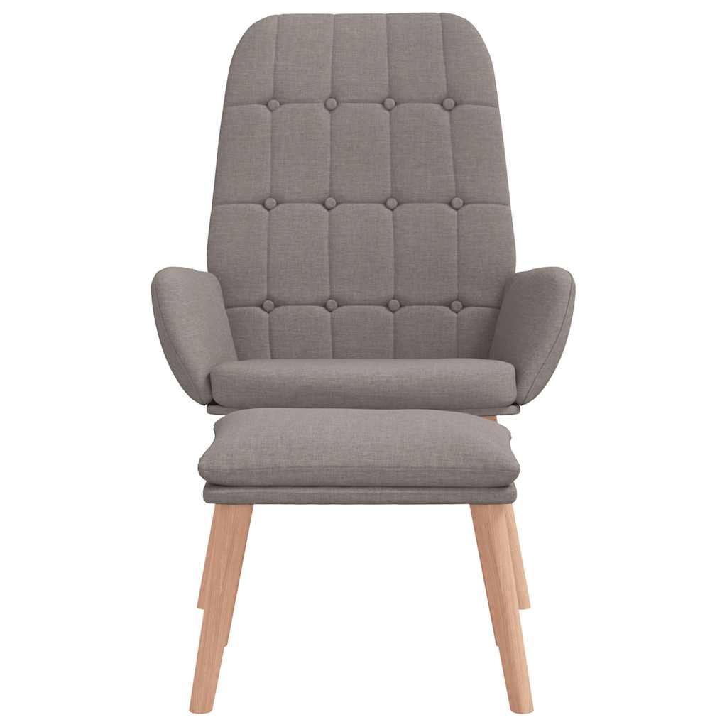 Fåtölj Taupe Vilstol med fotpall tyg