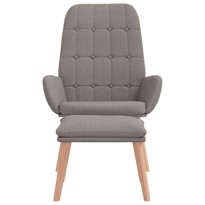 Fåtölj Taupe Vilstol med fotpall tyg