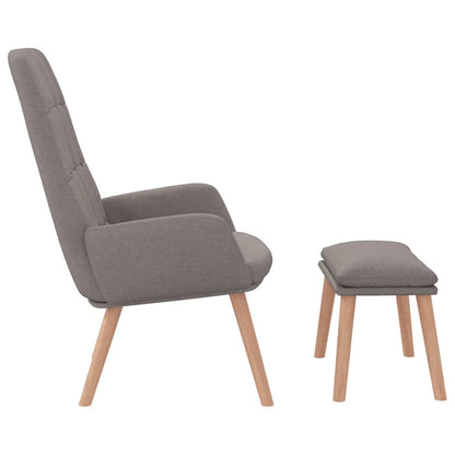 Fåtölj Taupe Vilstol med fotpall tyg