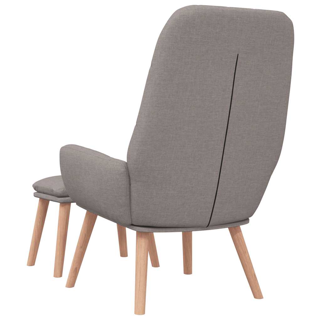 Fåtölj Taupe Vilstol med fotpall tyg