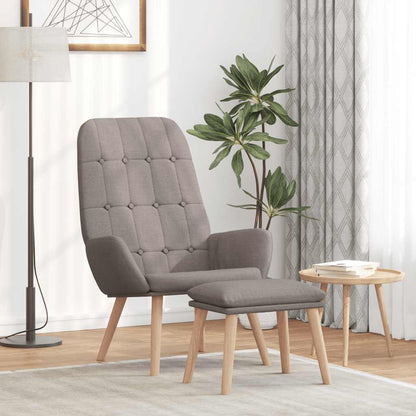 Fåtölj Taupe Vilstol med fotpall tyg