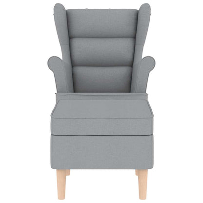 Fåtölj Ljusgrå med fotpall tyg