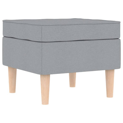 Fåtölj Ljusgrå med fotpall tyg